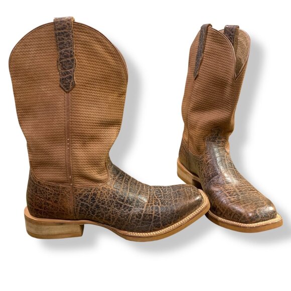 Twisted X Men’s Work Boot Cognac Elephant Print Steel Toe 10 EE Durable Western - Picture 8 of 10